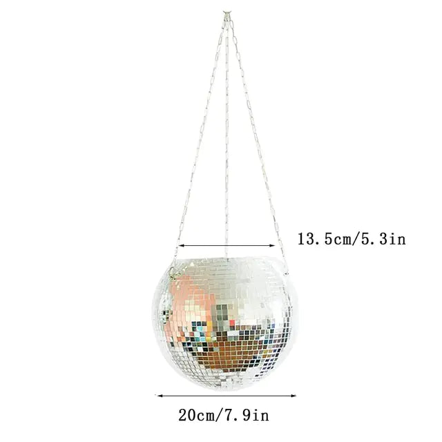 Disco Ball Flower Hanging Planter