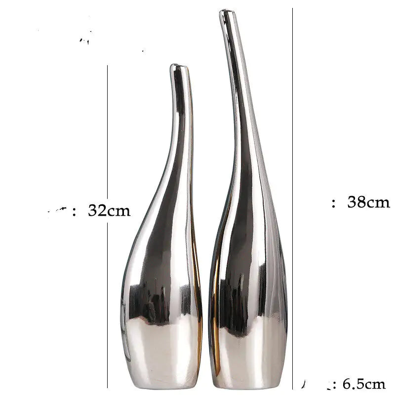 Gold and Silver Plating Ceramic Vases