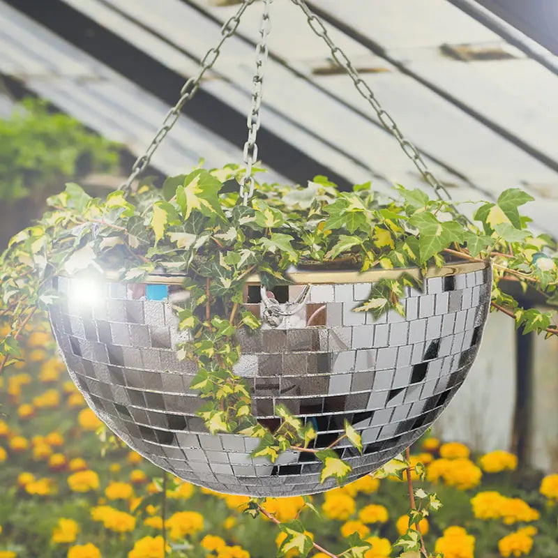 Disco Ball Flower Hanging Planter