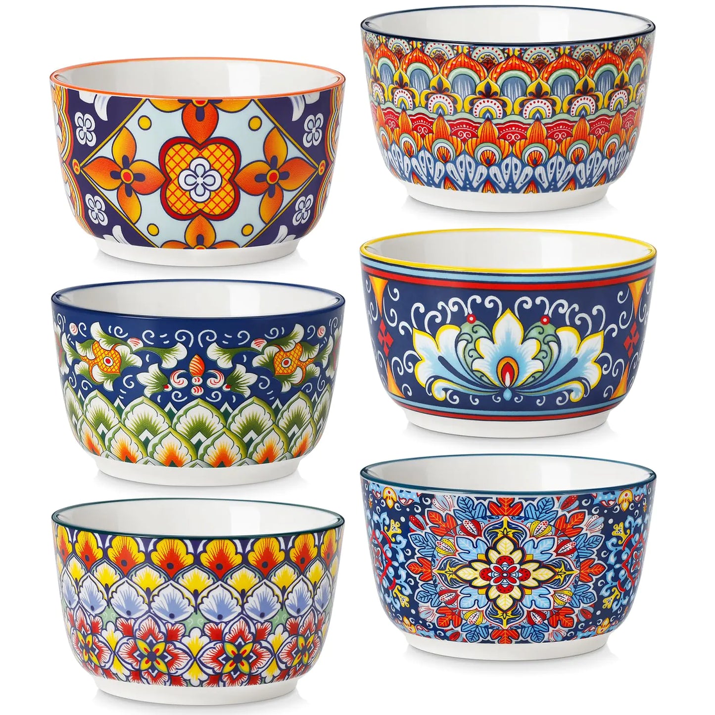 Colorful Bohemian Soufflé Ramekins - Set of 6