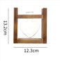 Heart-Shaped Glass Vase with Wooden Stand