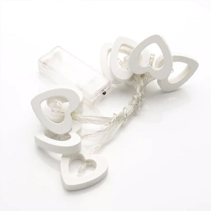 Wooden Heart Shape LED String Lights
