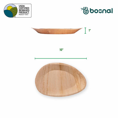 Bosnal - Palm Leaf Biodegradable Plates, 10 inch, Oval