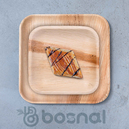 Palm Leaf Biodegradable Square Plates Combo – 50 pcs Set (25 each of 10 inch & 7 inch Plates), Eco-Friendly, Disposable Dinnerware for Parties, Weddings & Events