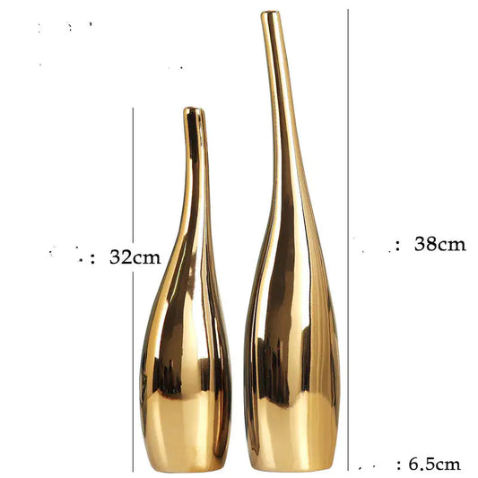 Gold and Silver Plating Ceramic Vases