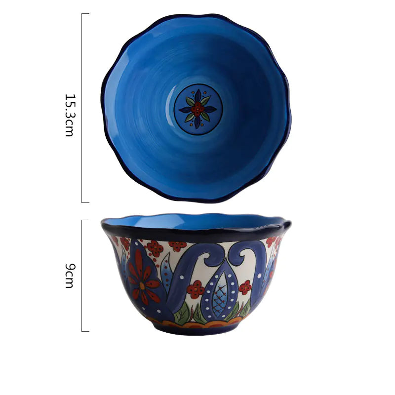Bohemian Hand-Painted Ceramic Bowls