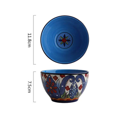 Bohemian Hand-Painted Ceramic Bowls