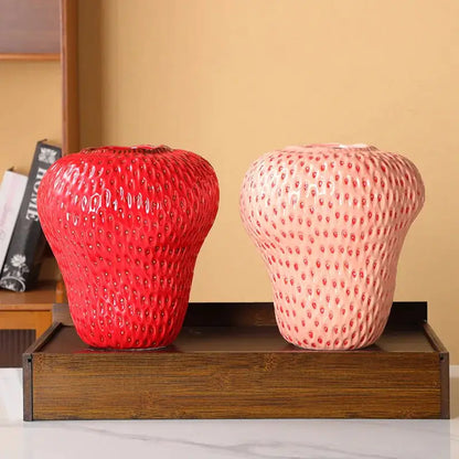 Cartoon Strawberry Ceramic Vase