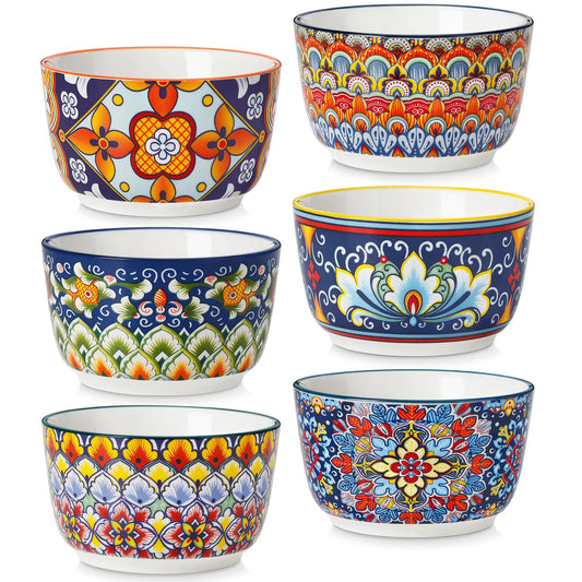 Colorful Bohemian Soufflé Ramekins - Set of 6